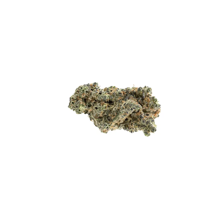 Dichte, harzige Blüten der Cannabis-Sorte Dante'z Inferno mit sichtbaren Trichomen