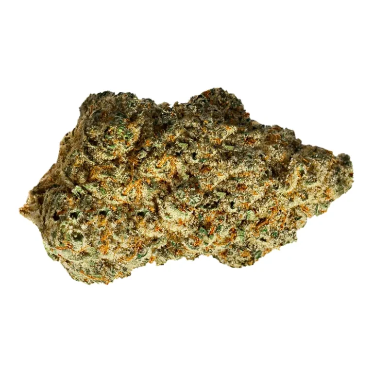 Dichte Cannabisblüten der Sorte Tubitti Frubitti mit sichtbaren Trichomen