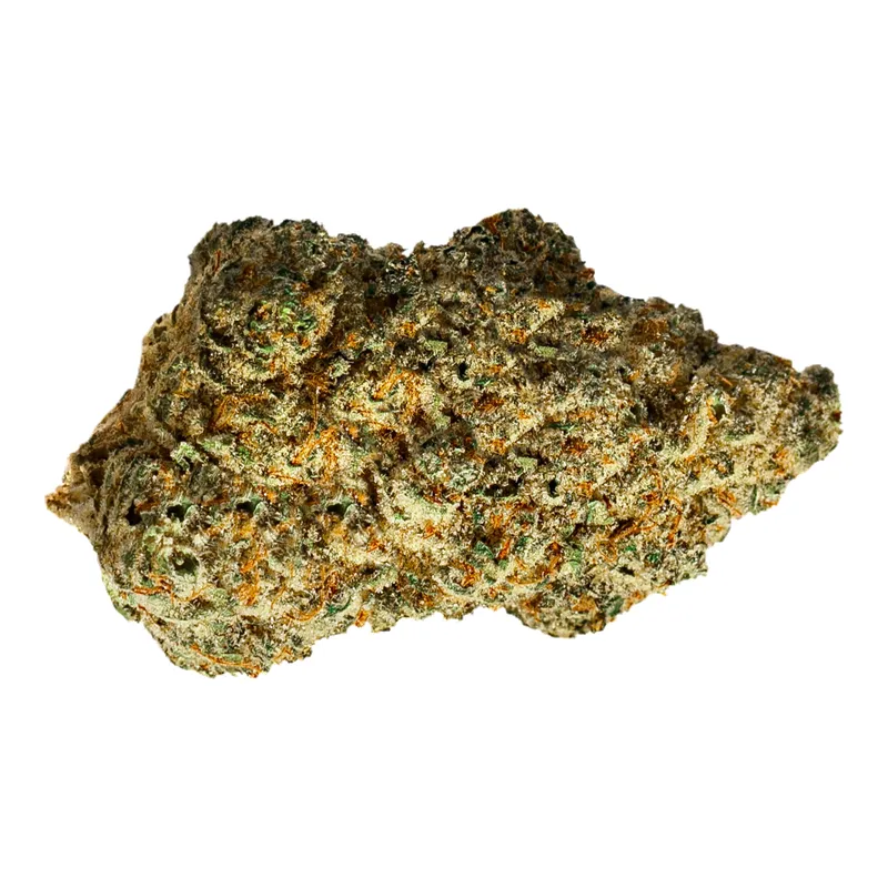 Dichte Cannabisblüten der Sorte Tubitti Frubitti mit sichtbaren Trichomen