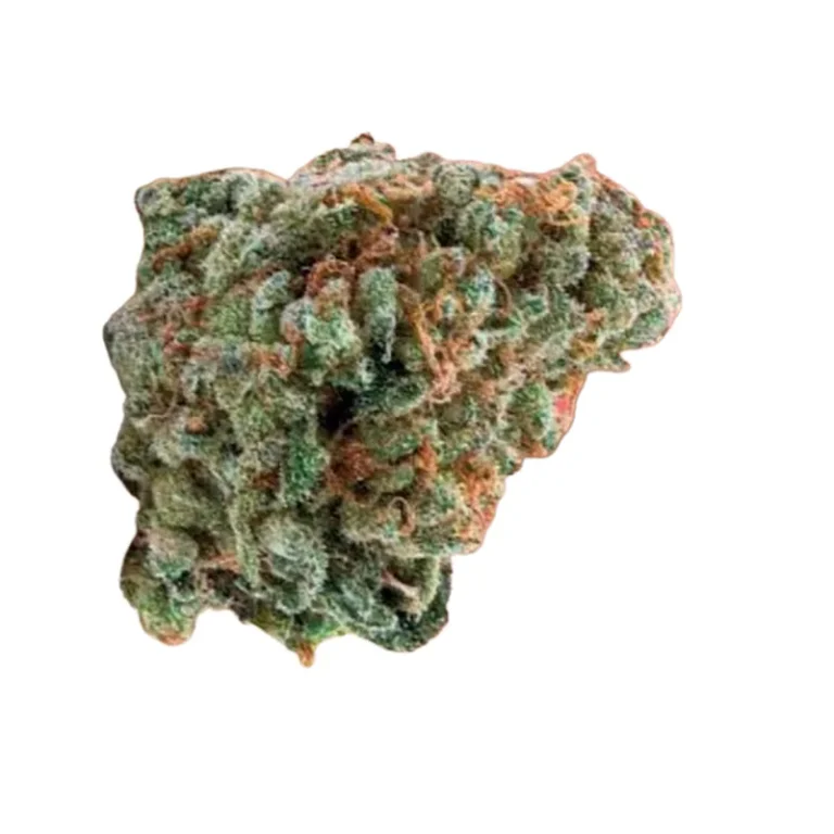 Wedding Cake Cannabisblüten mit dichtem Trichombelag in Nahaufnahme